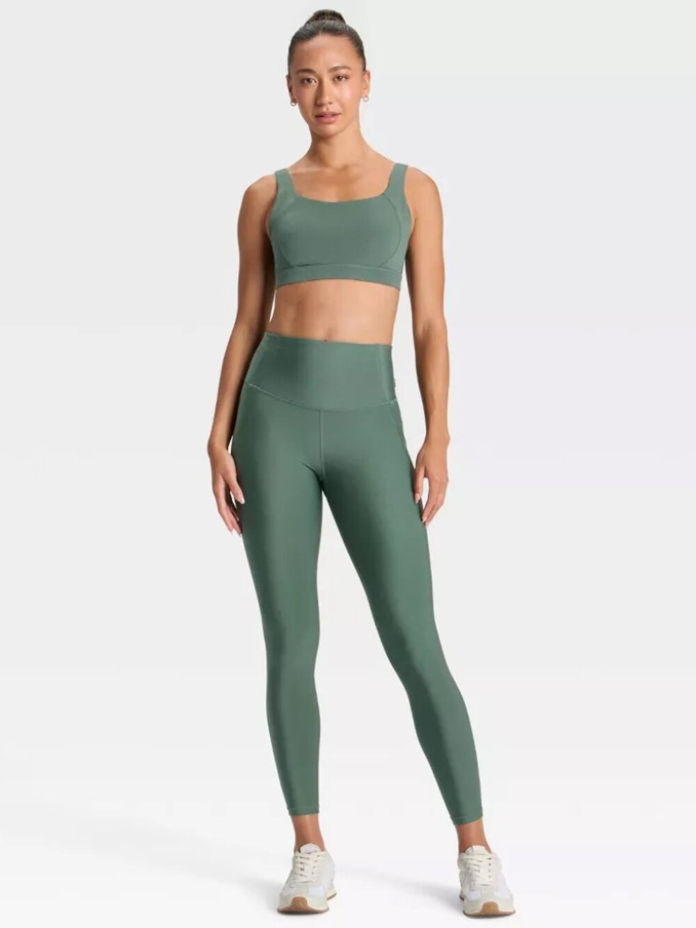 ☀️ All in Motion Effortless Support High Rise 7/8 Pocketed Leggings Green Large